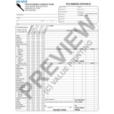 HV-1015 Plumbing Work Order Invoice